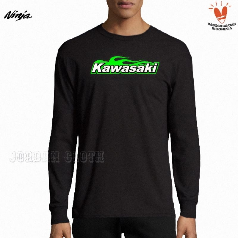 Tshirt Baju Kaos Lengan Panjang Kawasaki Fire