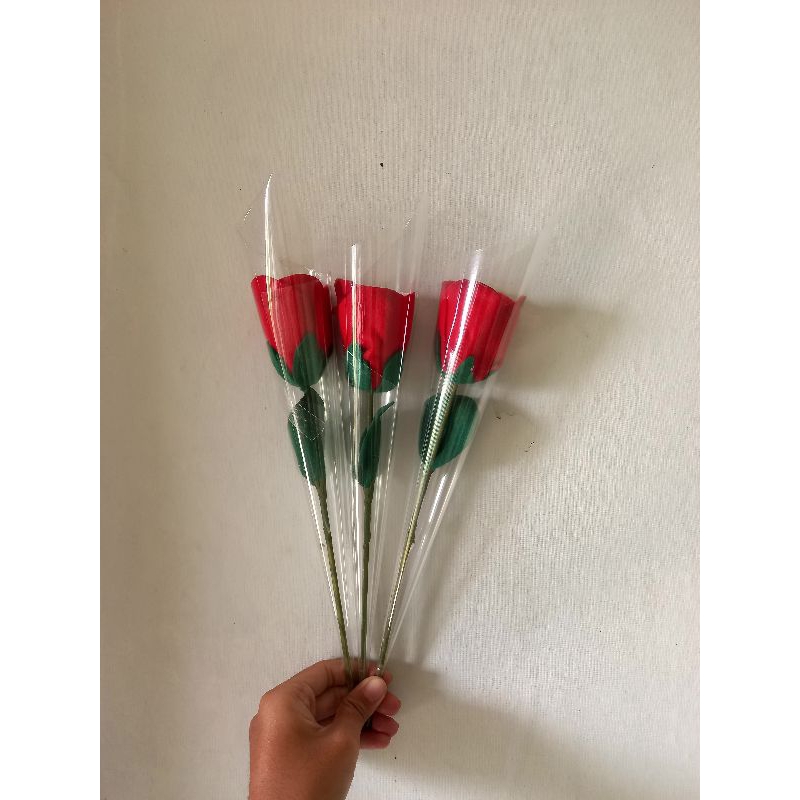 Bunga Mawar Flanel / Buket Mawar Flanel Satu Tangkai / Single Rose Flanel