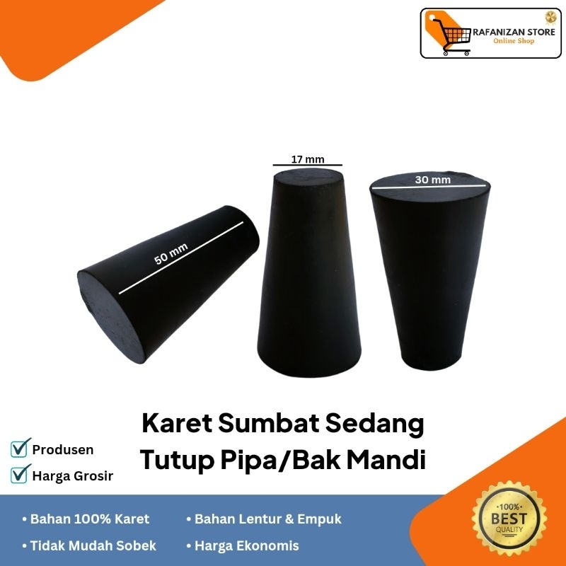Karet Sumbat Sedang Tutup Bak Mandi/Stopper Sedang