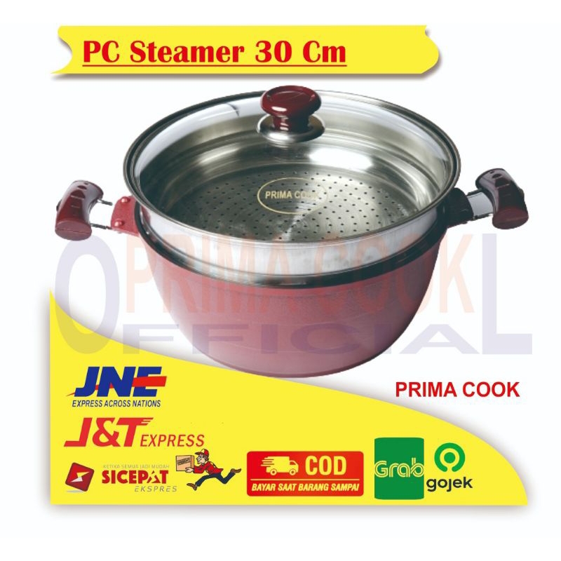 PRIMA COOK Steamer 30 Cm marble coating plus SARANGAN