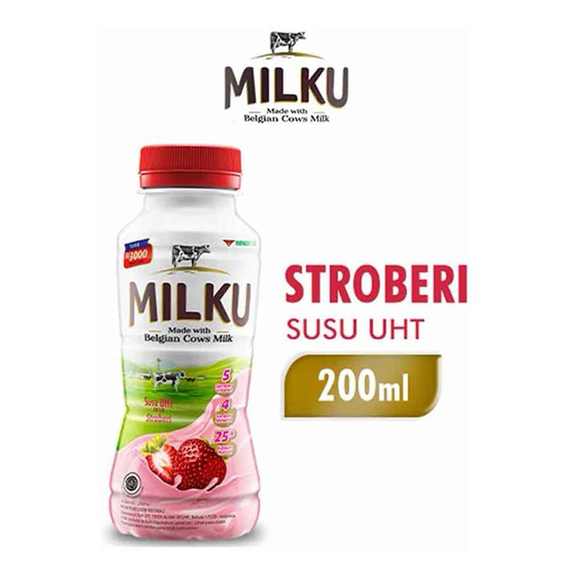 

Milku Susu UHT Rasa Stroberi 200ml