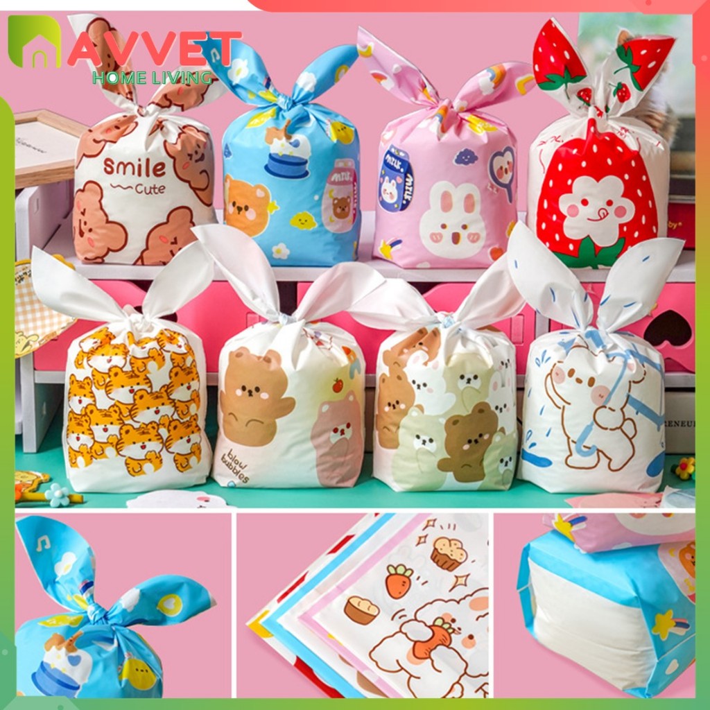 

AVVET Goodie Bag Plastik Permen Karakter Isi 50pcs Kantong Bingkisan Souvenir Tas Hampers Snack Ulang Tahun Anak Bungkusan PLastik Cookies Lucu Pesta Perayaan