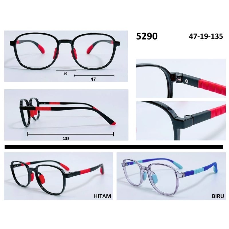 YUM KACAMATA ANAK TERBARU LENTUR gratis MINUS & CYLINDER 5290