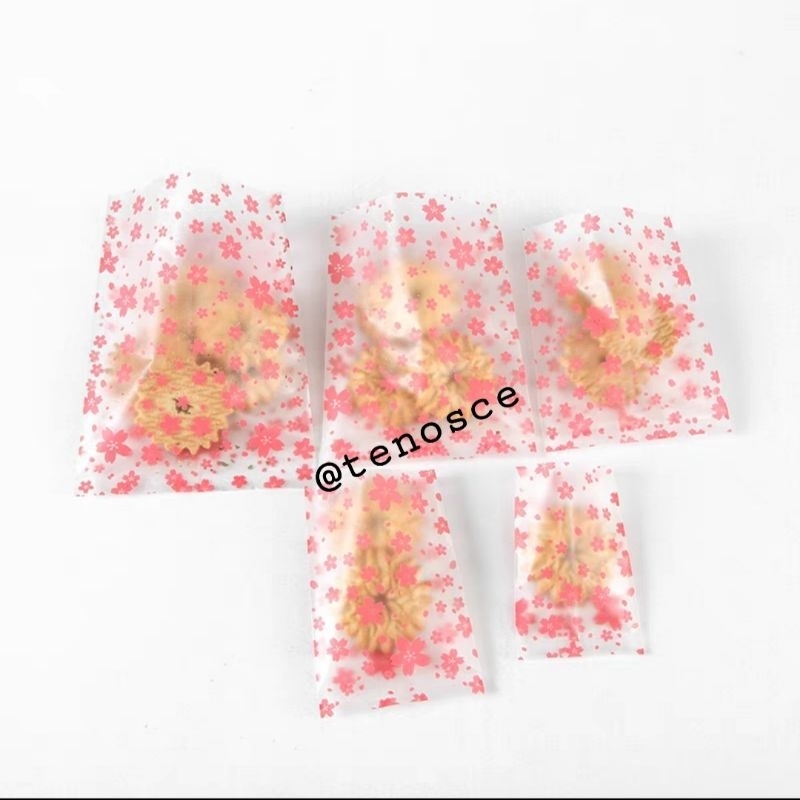 

50pcs Kantong Plastik Kue Kering Cookies Nastar Mooncake Sakura 7x10cm 9x11cm 11x15cm XL Sealer Hampers Bingkisan Souvenir