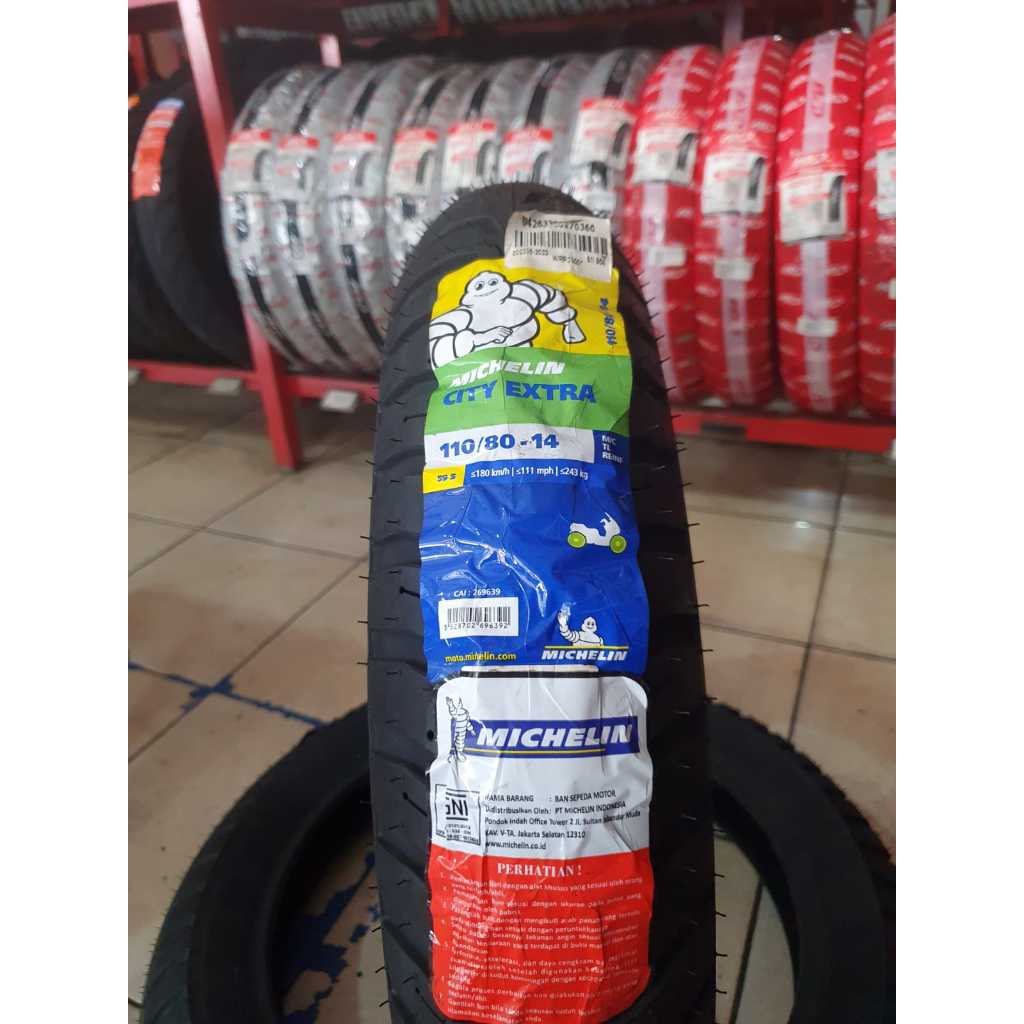 BAN MICHELIN CITY EXTRA 110/80-14 TUBELESS