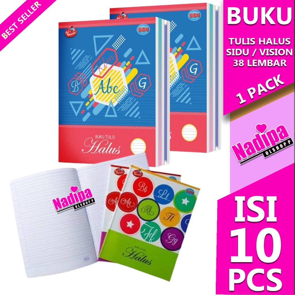 

BUKU TULIS HALUS VISION/SIDU 38 LEMBAR 1 PACK ISI 10 BUKU NADIPA OLSHOPP
