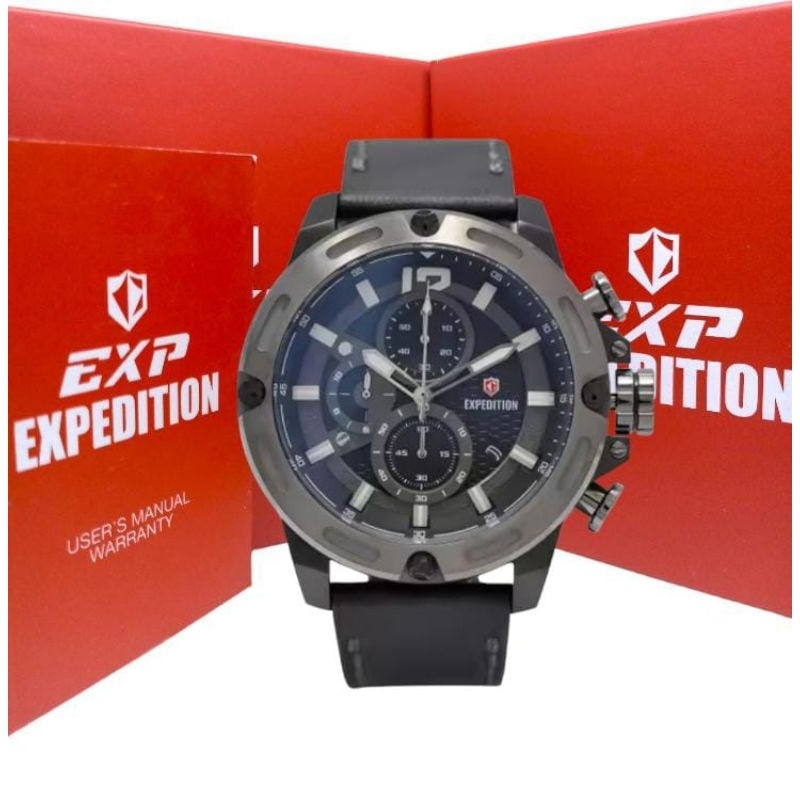 Jam Tangan Pria Expedition 6780 EXP6780 EXP 6780 Tali Kulit