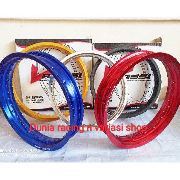 eh Velg Rossi Pelek Rossi 14 17  16 17  185 17  215 17  25 17 Lingkaran Rossi Warna Hitam Merah Biru