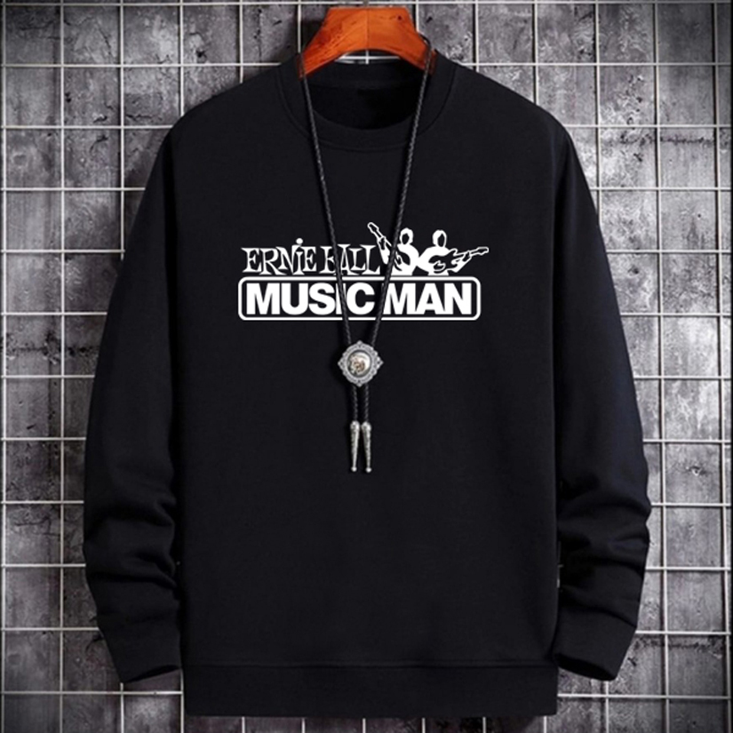 Sweater Ernie Ball Music Man Crewneck Casual Fashionable Trendy Sweatshirt Bahan Katun Fleece