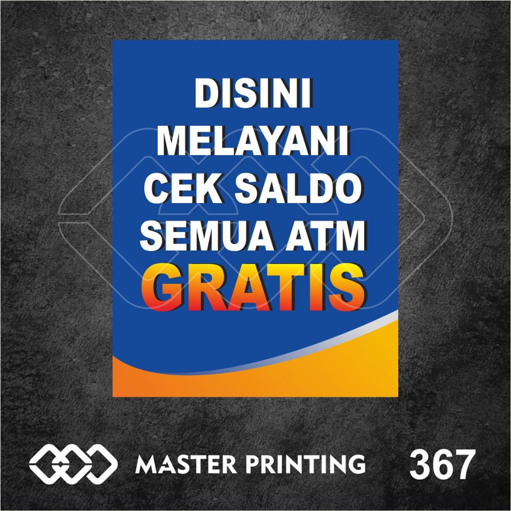 

367 - Stiker Di Sini Melayani Cek Saldo Gratis Semua ATM, Tahan Air, Termurah, dan Bisa Custom