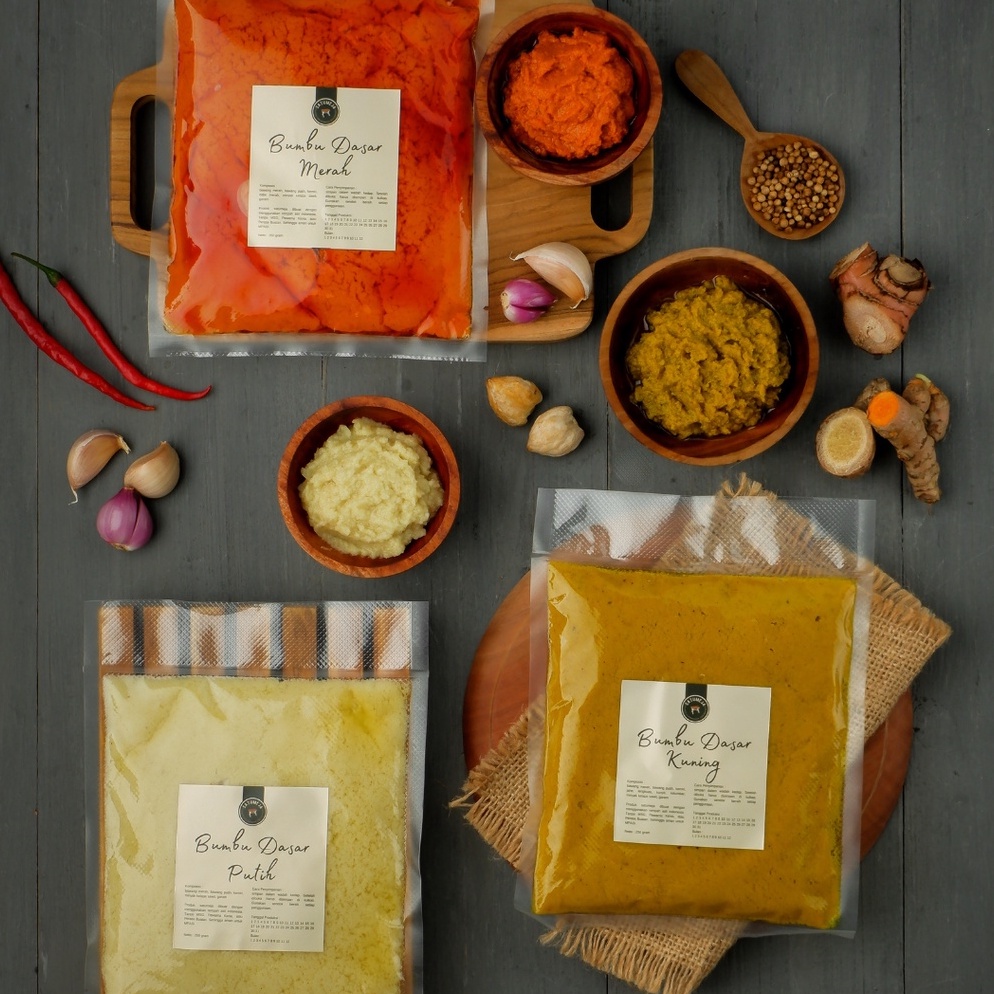 

Official Shop SATUMEJA bumbu masak bumbu dasar putih merah kuning hijau oranye