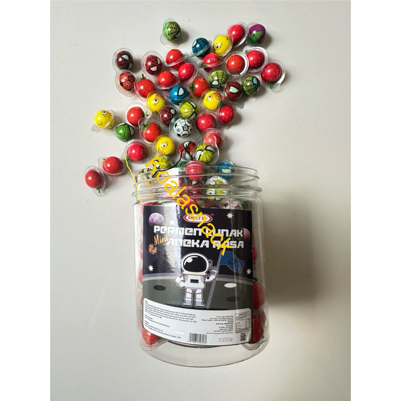 

Permen lunak BULAT MINI aneka rasa mix Lunak isi selai PLES isi 120pcs trolli mini balls
