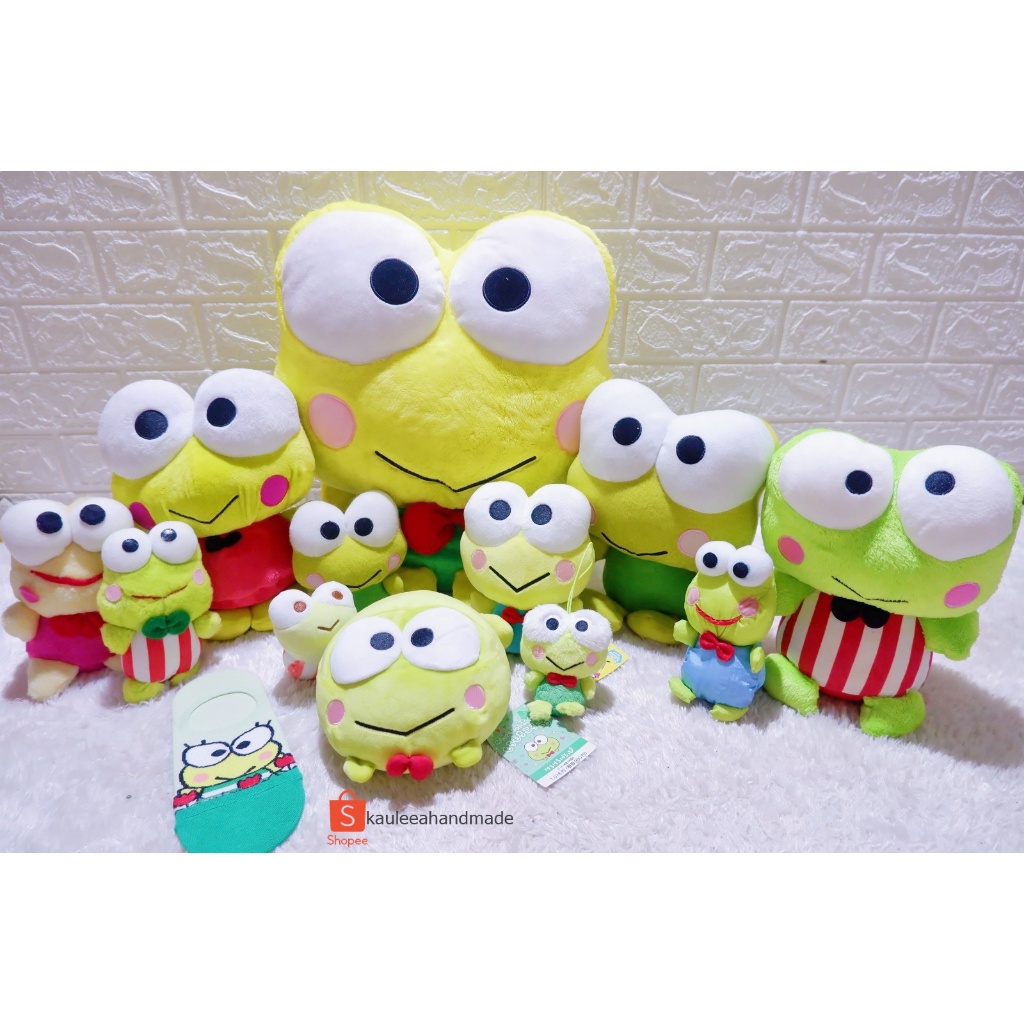 ganci gantungan kunci boneka kero keroppi keropi kodok sanrio original eikoh keychain plush