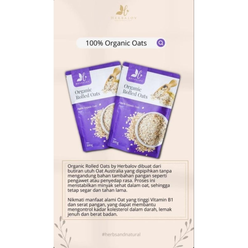 

Rolled Oat organic 100% by herbalov 200gr
