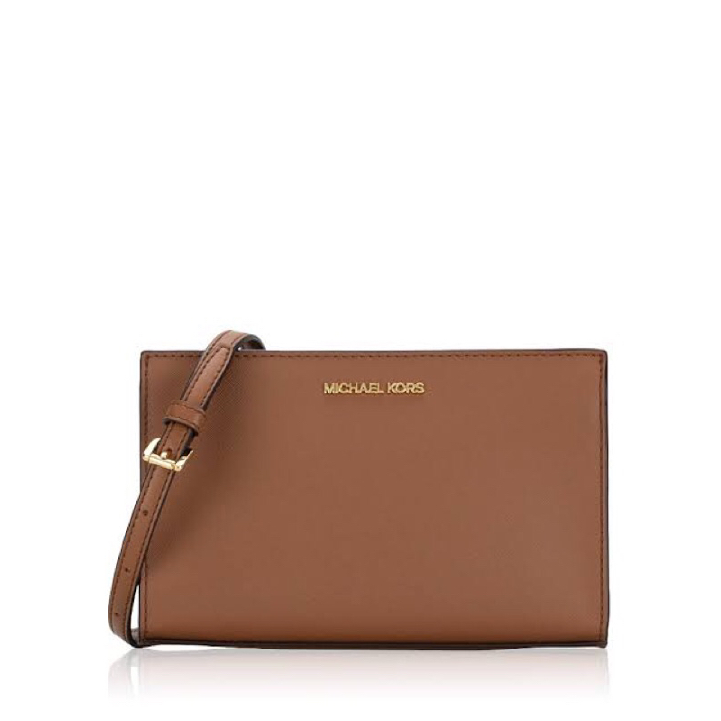 MK crossbody sheila bag (saffiano leather) - Tas Selempang Wanita warna Coklat