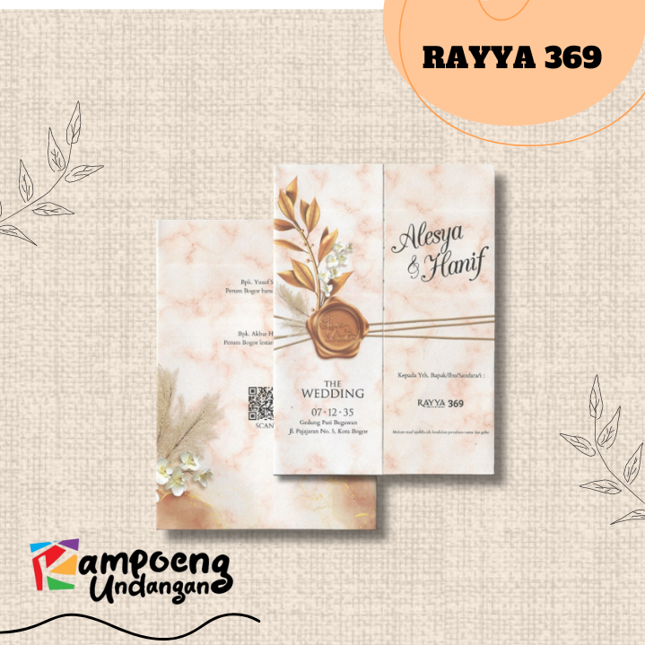 Blangko Undangan atau Kertas Undangan Pernikahan merk RAYYA 369 dengan bahan kertas bc Harga Murah T