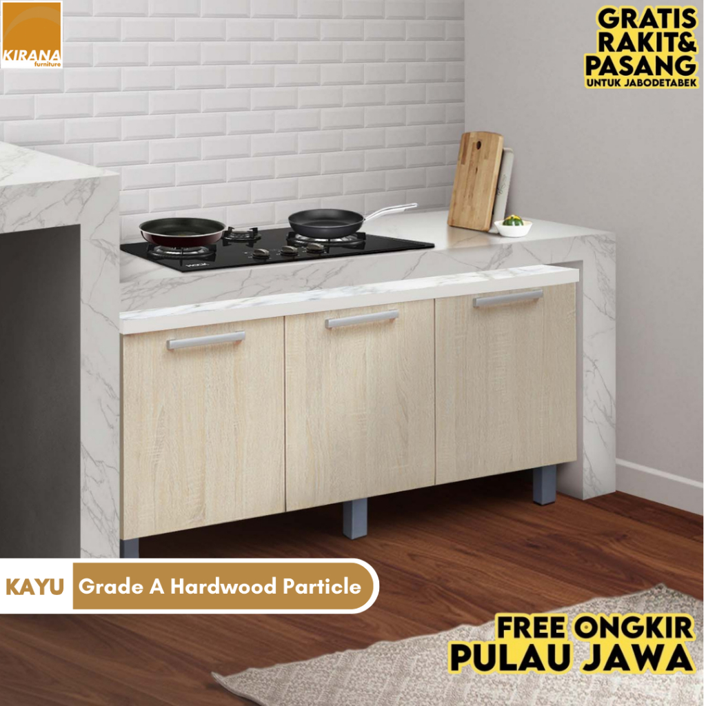 KIRANA Denver - Kitchen Set Kayu Bawah / Lemari Kolong / Rak / Pintu Dapur Minimalis