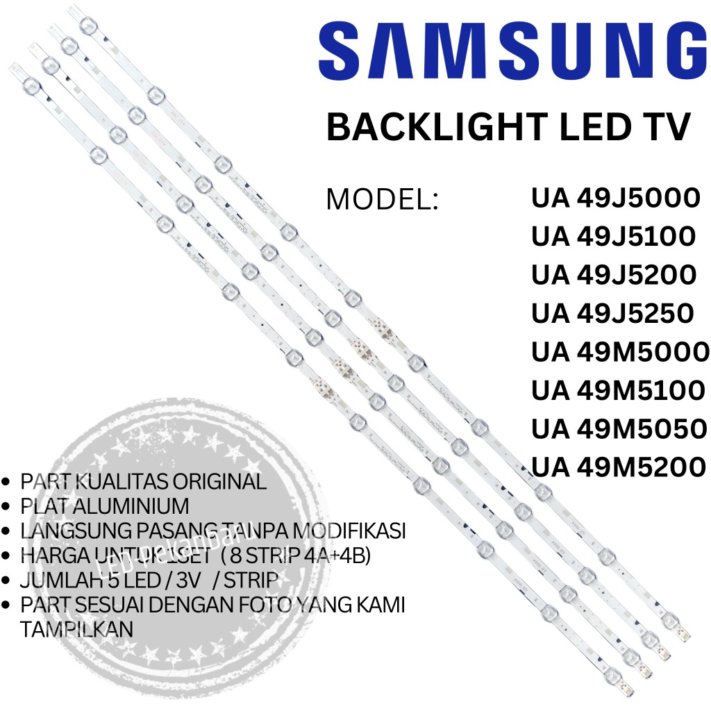 BACKLIGHT LED TV SAMSUNG 49 INCH UA 49J5000 49J5100 49J5200 49J5250 3V