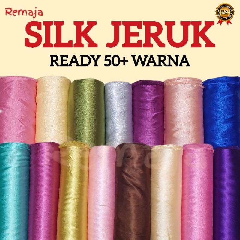 kain SILK SATIN JERUK Premium Quality lbr 120