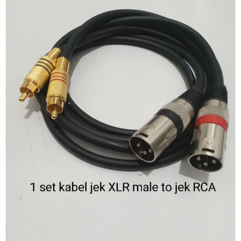 Kabel jek xlr canon male ke jek Rca 1 set japan standard