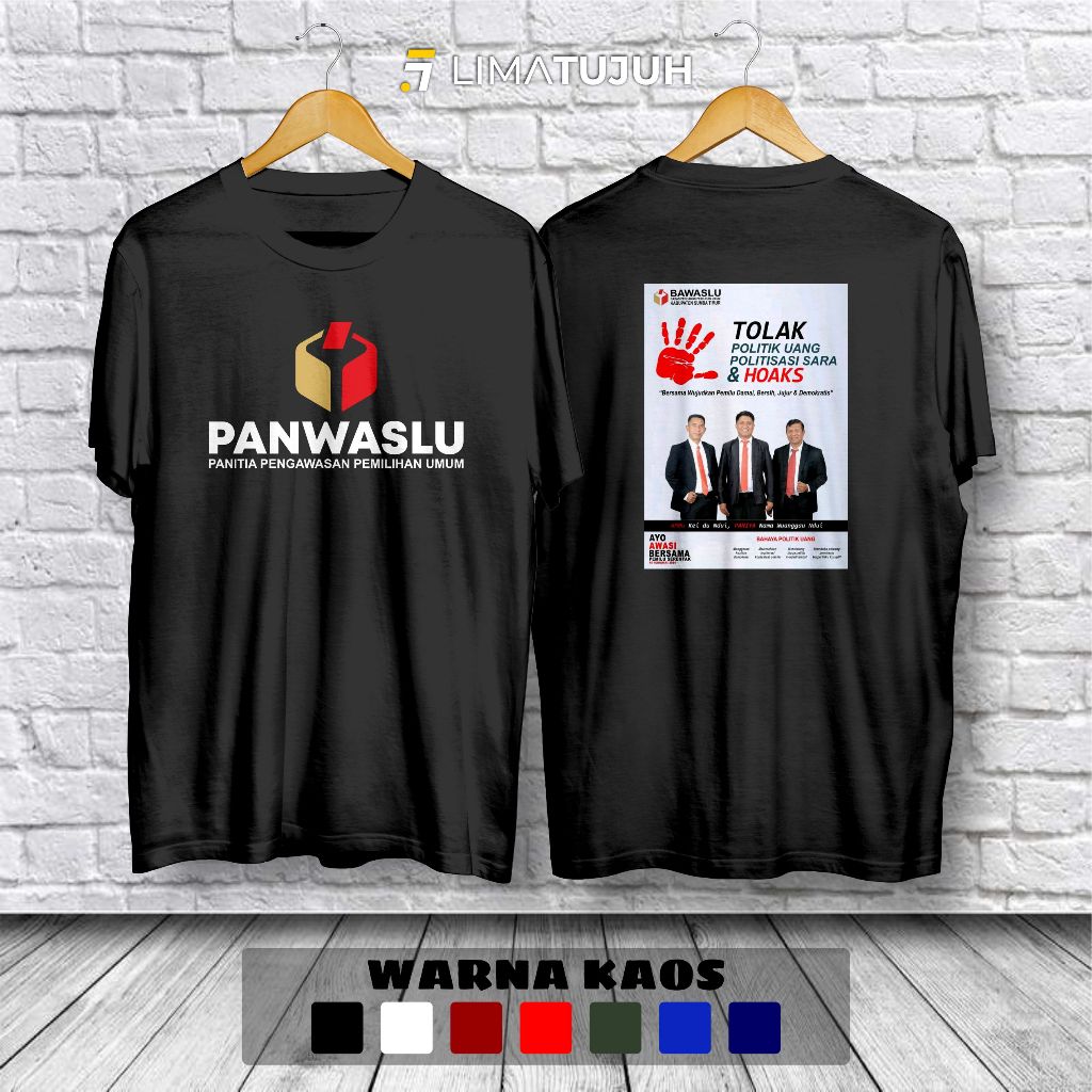 Kaos Panwaslu Tolak Politik Uang Baju Distro