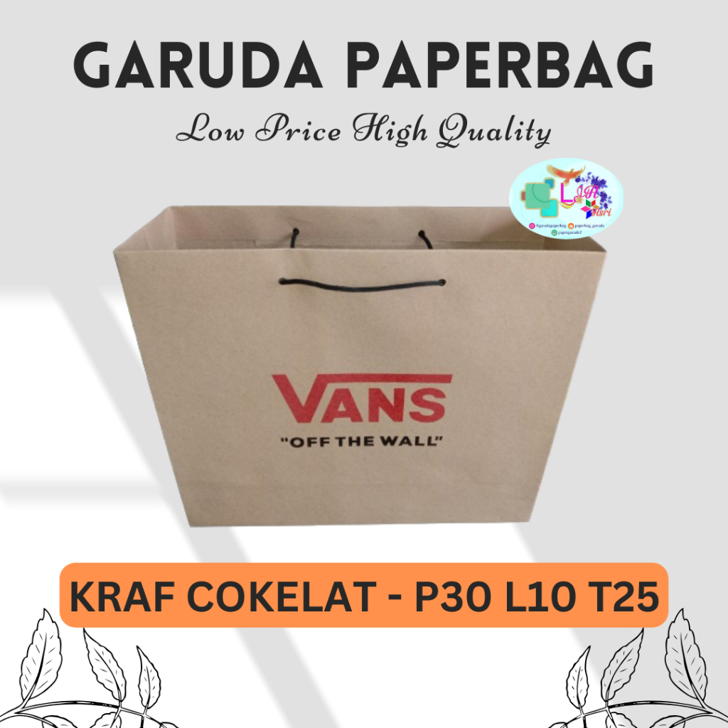 

Paperbag Vans , Paper Bag Vans , Vans Original , Paperbag Sepatu 30x10x25 Bahan Kraf
