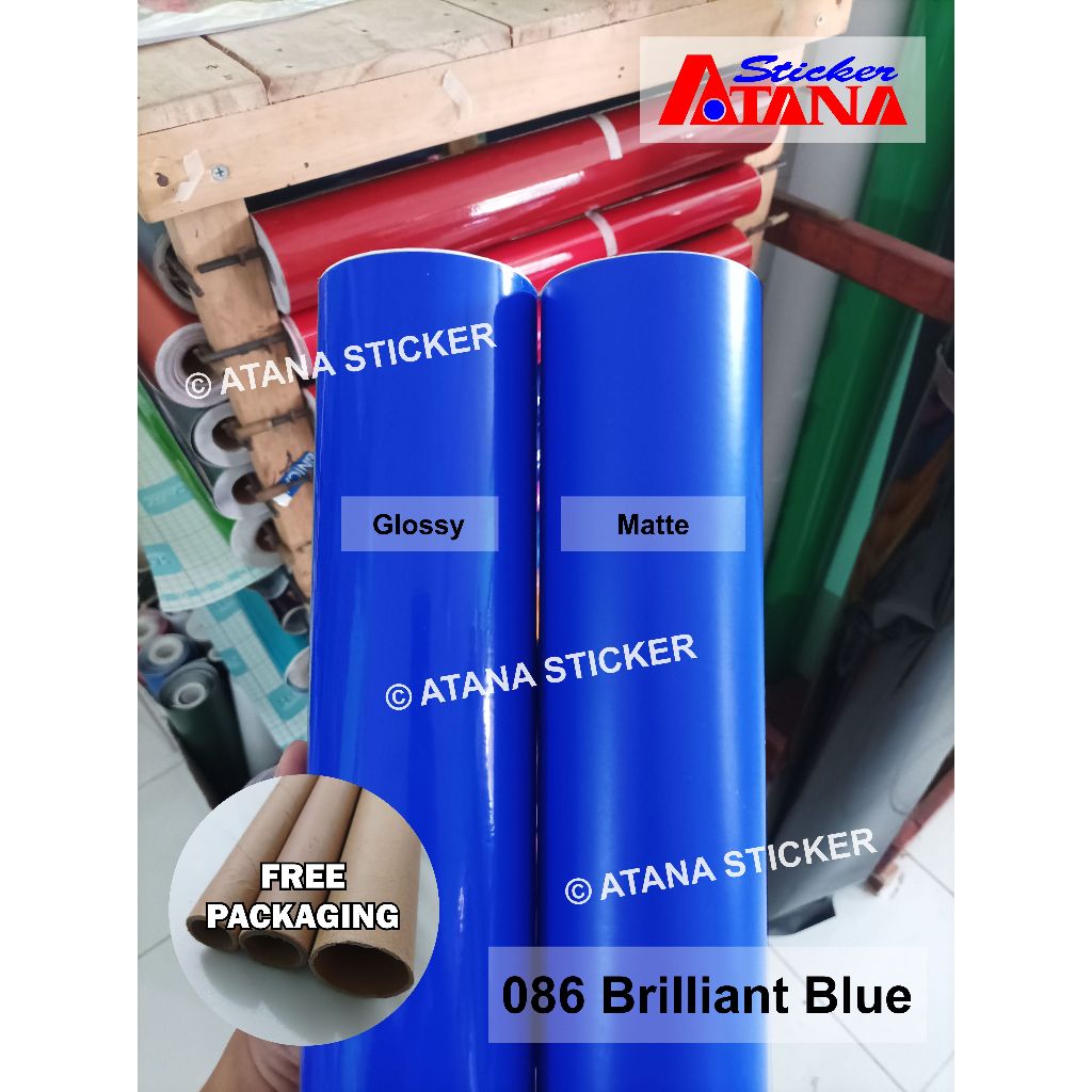 Skotlet Biru Cemerlang Glossy Doff Brilliant Blue 086 Sky Water Deep Dark Muda Tua Kilap Dop Cutting
