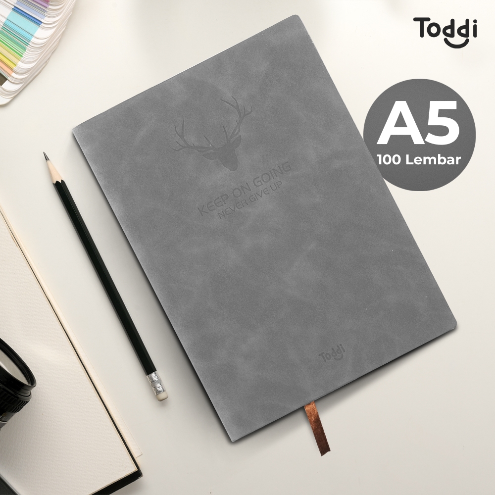 

Buku Catatan Harian Notebook Diary Cover Kulit 100 Lembar A5 - CW-5026 - Gray 7ROTOMGY