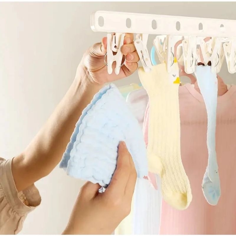Rak Jemuran Menara Baju Bayi 3 Susun Tripod Dengan Hanger Rotasi Bisa Berputar Rotasi Jemuran Anakkk