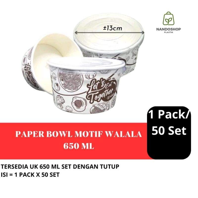 PAPER BOWL MOTIF WALALA 650 ML