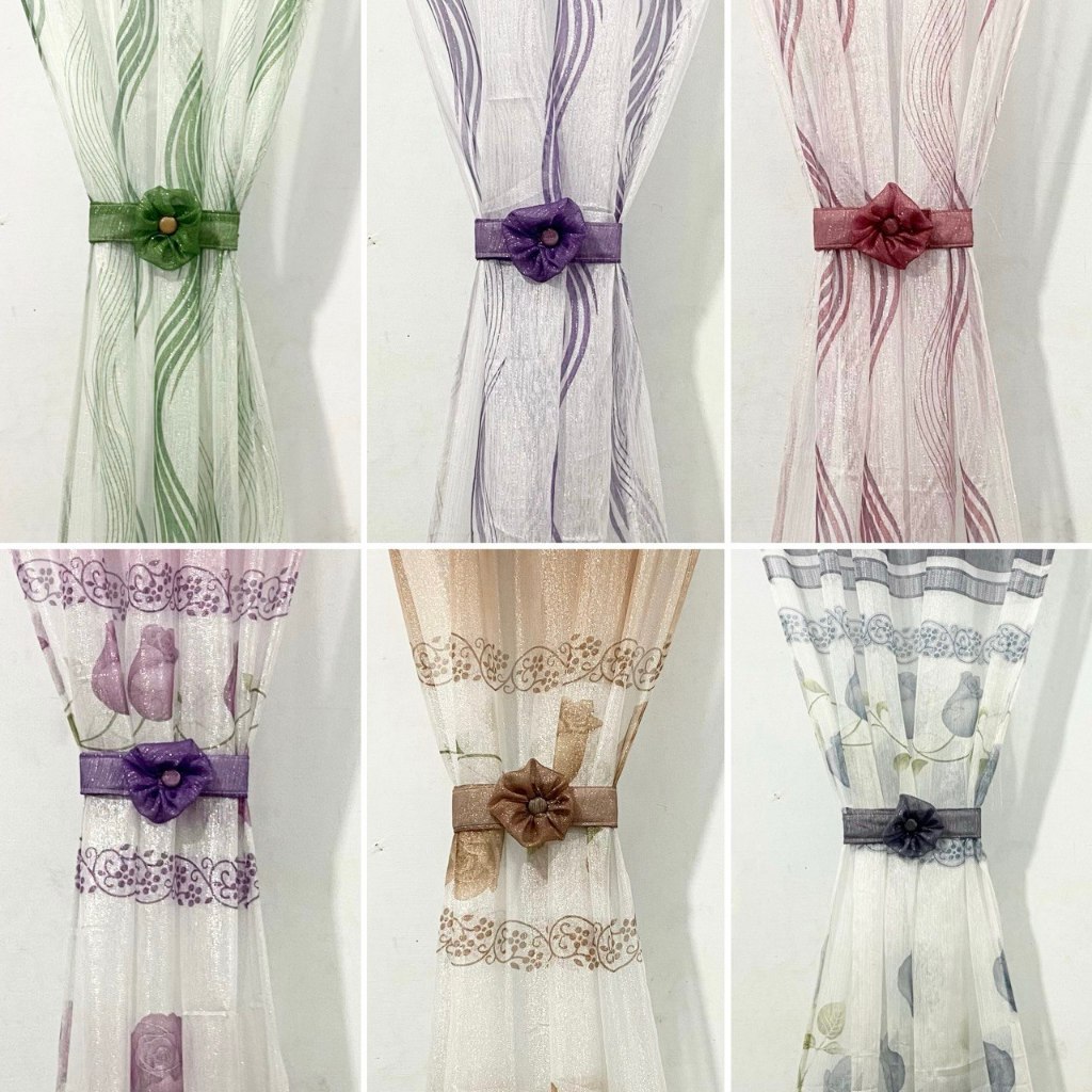 ANEKA BEDSHEET - Gorden Vitrase Kupu- Kupu Warna Motif Bunga & Abstrak