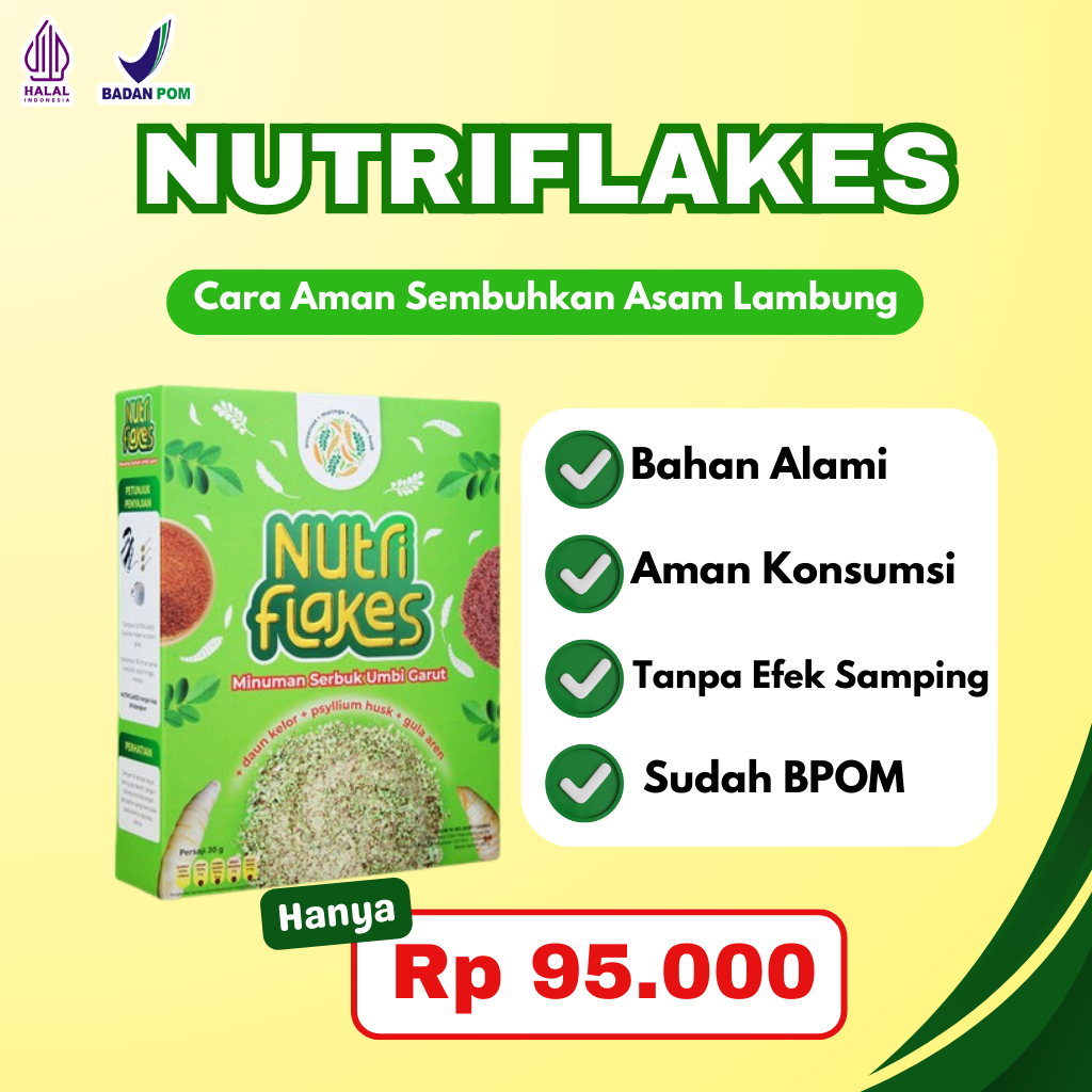 

Nutriflakes Sereal Umbi Atasi Asam lambung Original 1 Box