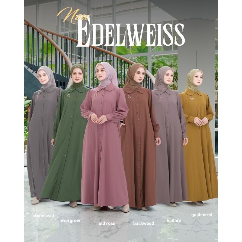 NEW EDELWEISS DRESS ORIGINAL ADEN HIJAB GAMIS POLOS