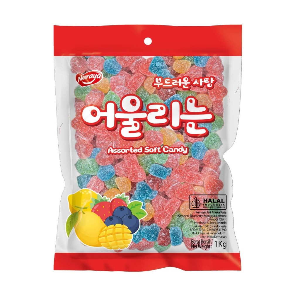 

NARAYA SOFT CANDY KEMASAN 1kg/ PERMEN JELLY NARAYA