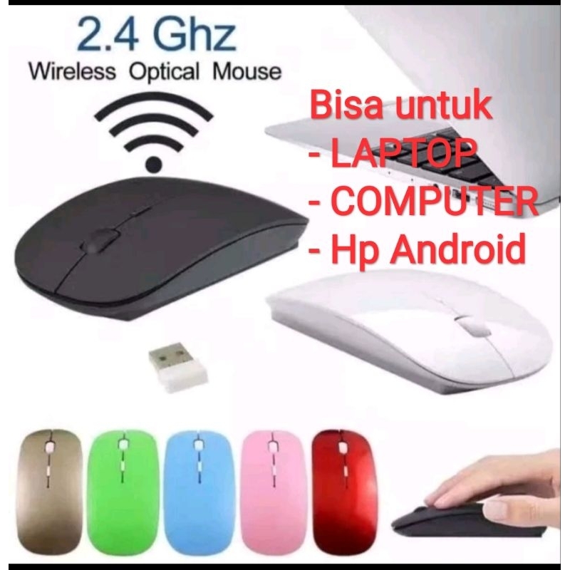 mouse Wireless  2.4 Ghz Mouse Bluetooth Bisa untuk laptop hp android dan computer