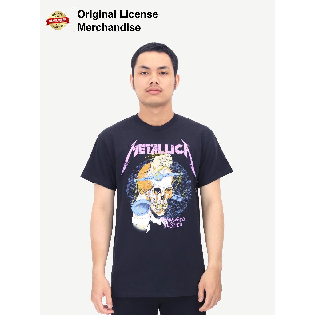 Kaos Baju Metal Band Musik Unisex Pria Dewasa Premium Import METALLICA Original Damage Hammer