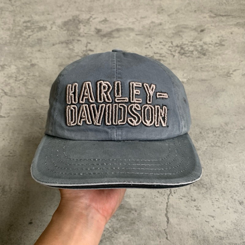 TOPI VINTAGE HARLEY DAVIDSON CAP GREY