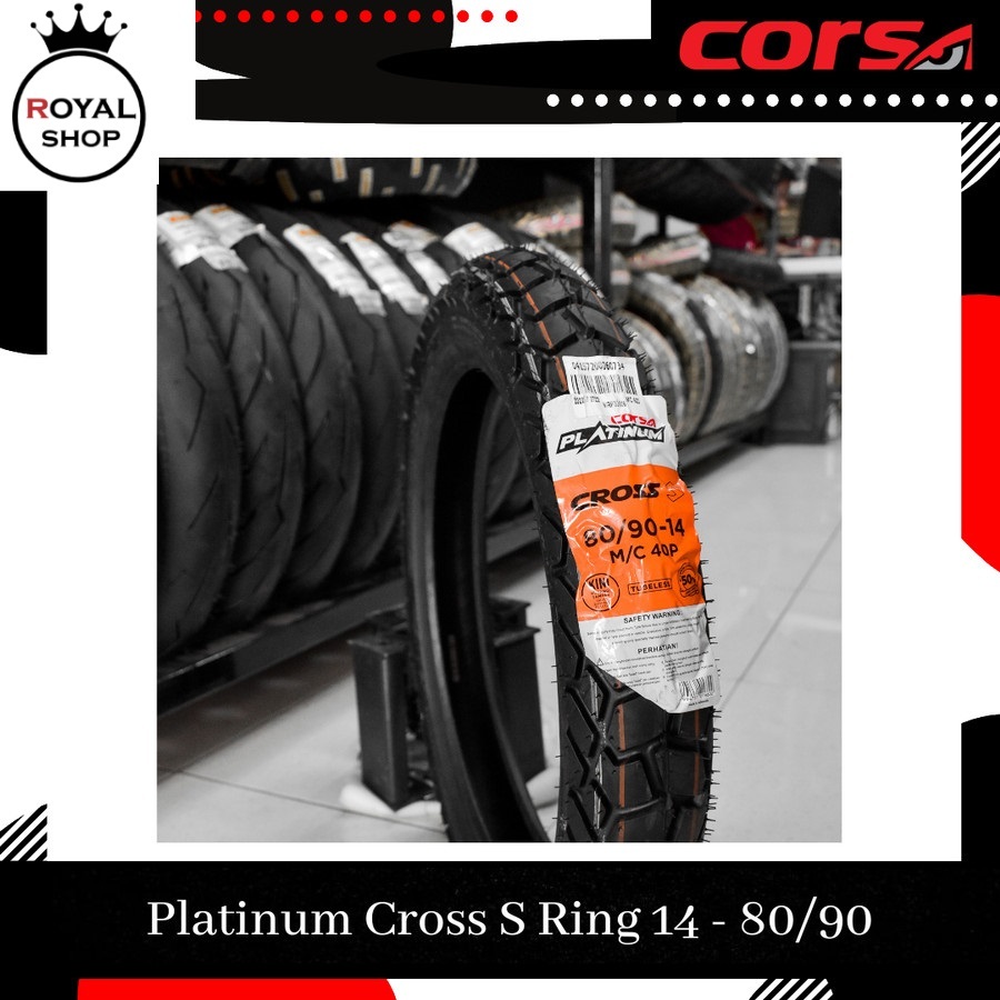 Ban CORSA 80/90-14 CROSS S Platinum Ban Luar Matic Tubeless Ring 14