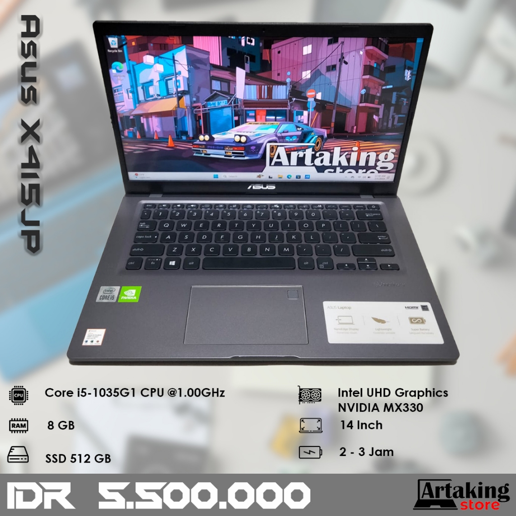 Asus X415JP - Desainer - Core i5 - Gen 10 th - SSD 512 gb