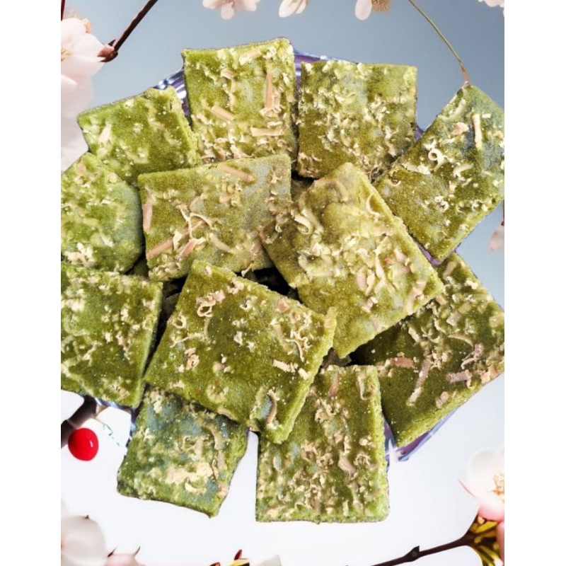 

Brownies Matcha panggang kering krispy