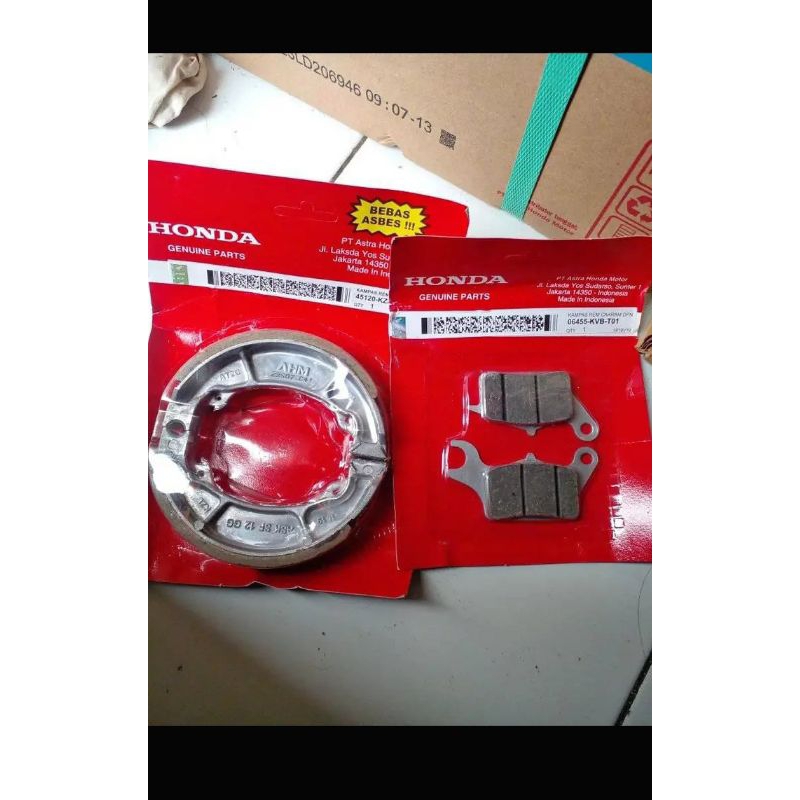 kampas rem depan belakang beat fi beat karbu Vario karbu ORI AHM genuine part