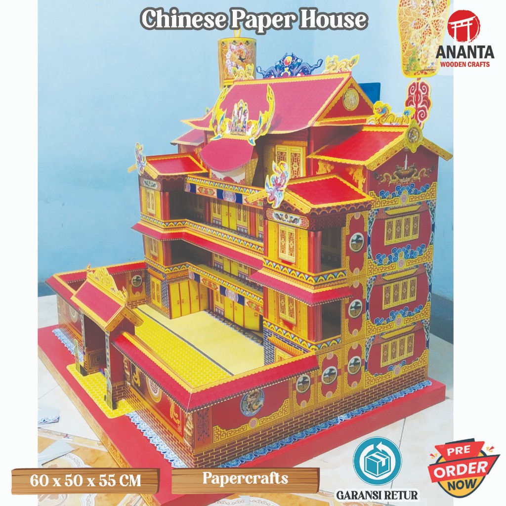 Chinese papercrafts house rumah kertas sembahyang hiasan