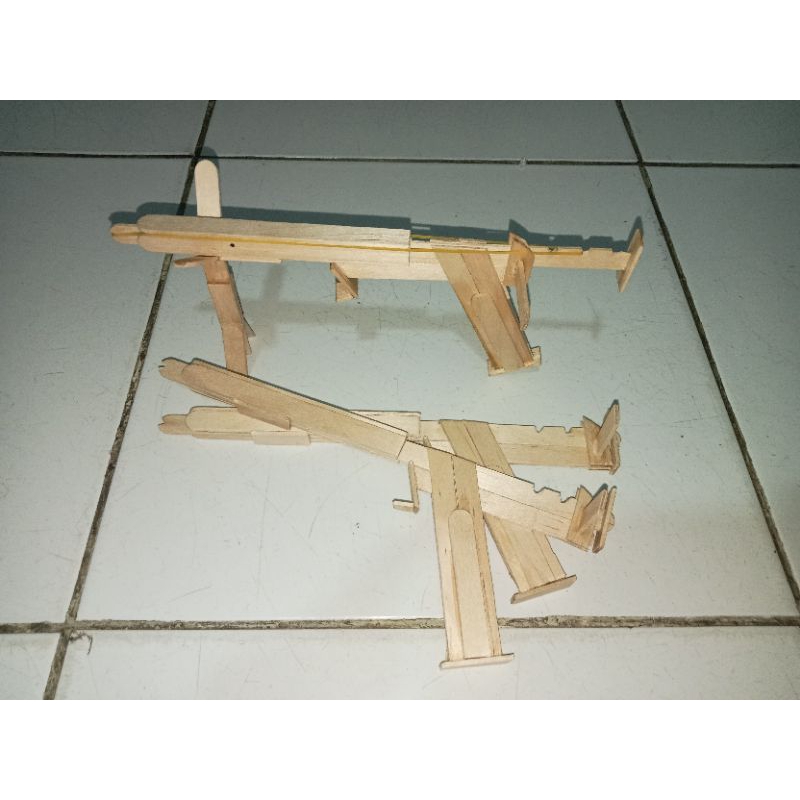 mainan tembak tembakan dari stik es krim, bonus 5 karet  l  mainan jadul