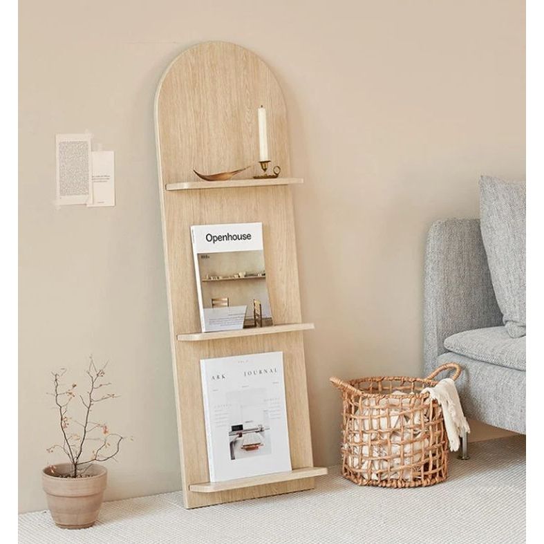 ARSA | Rak kayu aesthetic | Ambalan kayu unik | ambalan buku unik | magazine rack | rak majalah
