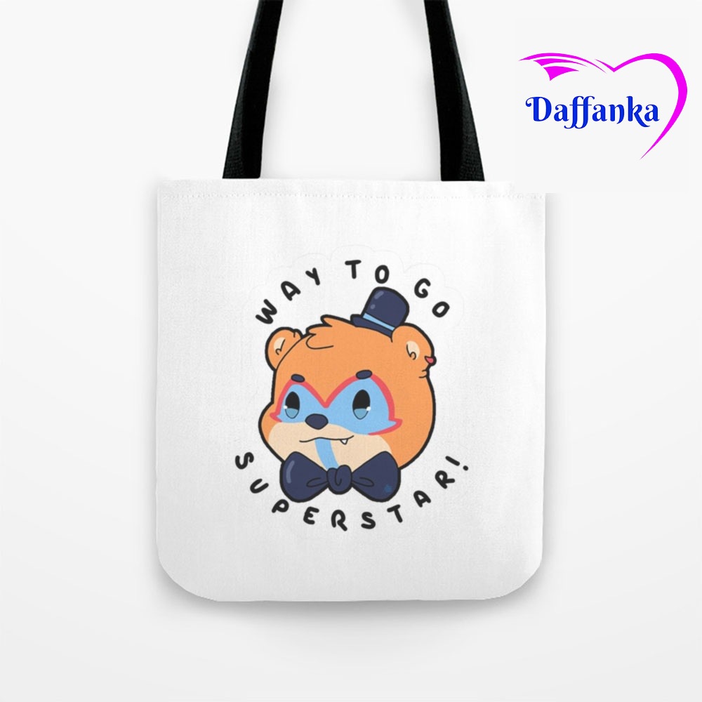 Tas Slempang Tote Bag Kanvas FNAF Security Breach Glamrock Freddy