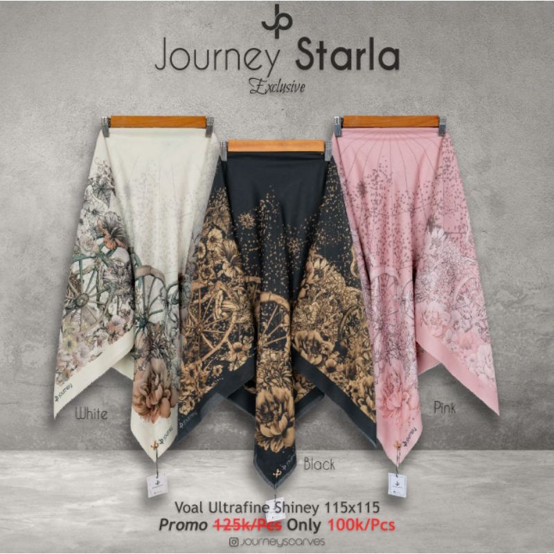 journey starla series jilbab JP starla hitam pink white