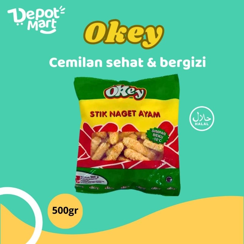 

Okey Stik Naget Ayam Merk Okey 500 Gram / Okey Chicken Nugget Stick - DepotMart