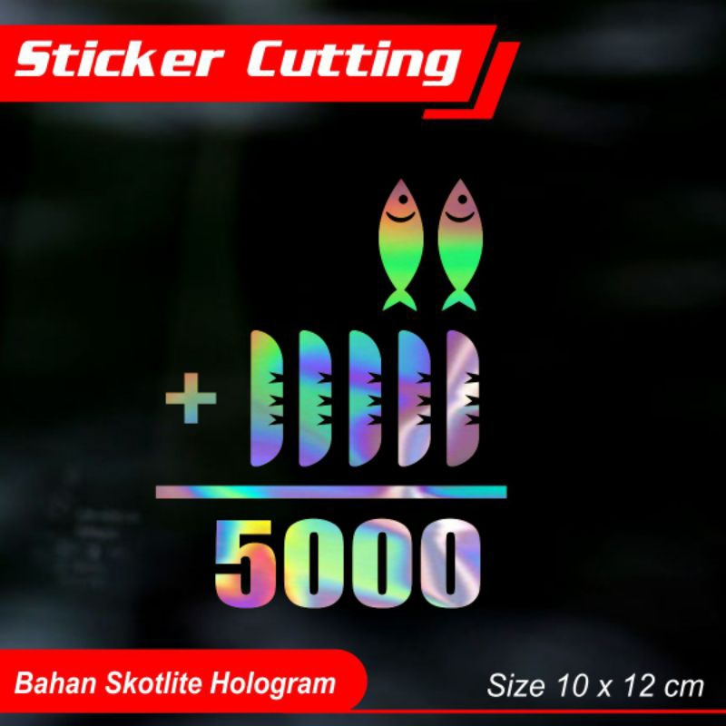 1426 STIKER CUTTING 2 IKAN 5 ROTI STIKER ROHANI HOLOGRAM CUTTING