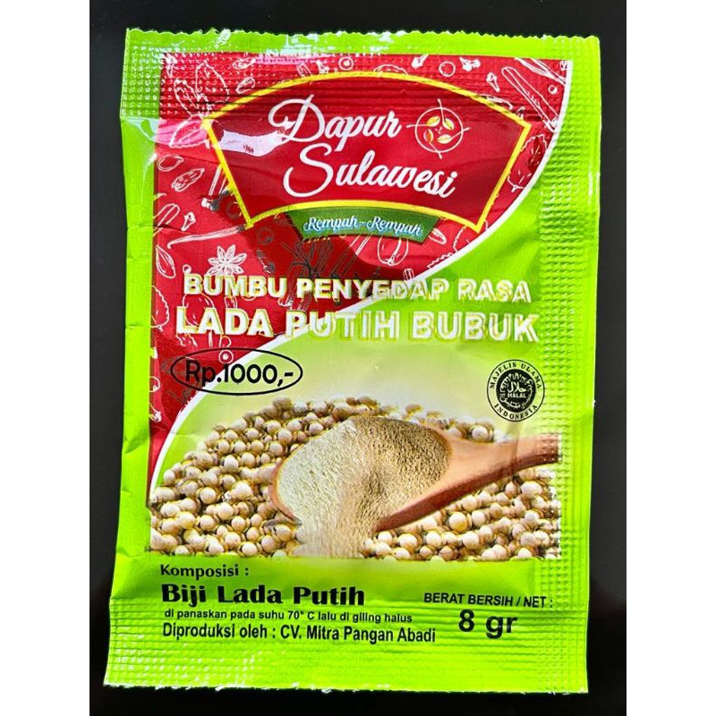 

Lada putih bubuk merica dapur sulawesi