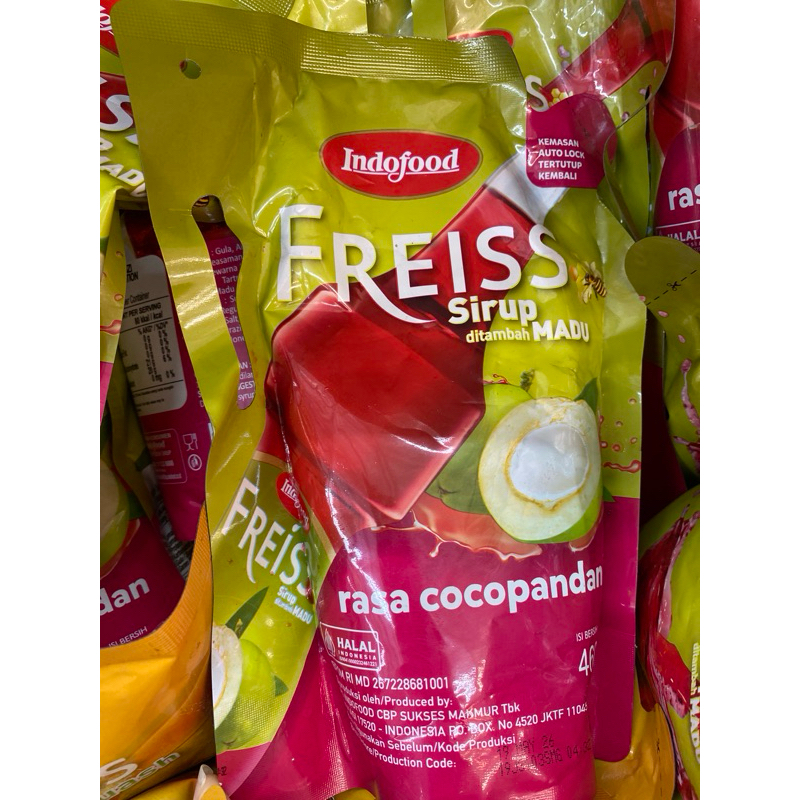 Sirup Indofood Freiss Cocopandan / Jeruk Pouch 460ml